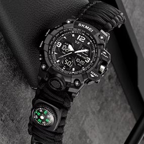 Годинник наручний чоловічий SKMEI WR-792 1155BKBK PARACORD