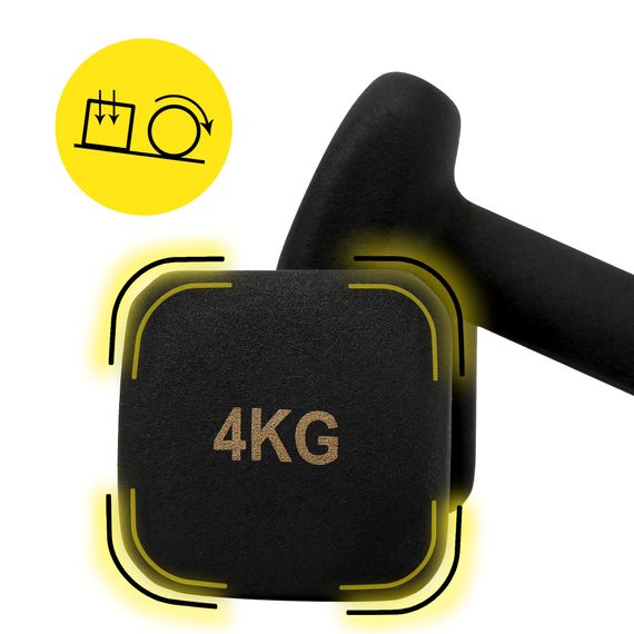 Гантелі вінілові Cornix Square 2 x 4 кг XR-0409 Black | Зображення 7