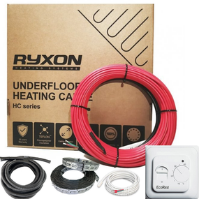 Комплект нагревательный кабель Ryxon HC20, 20 W/m (ø 3.5 мм) + терморегулятор механический EcoReg М5.16