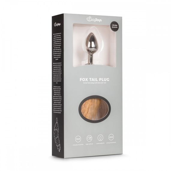 Анальна пробка M Silver з хвостиком з Easy Toys Fox | Зображення 3
