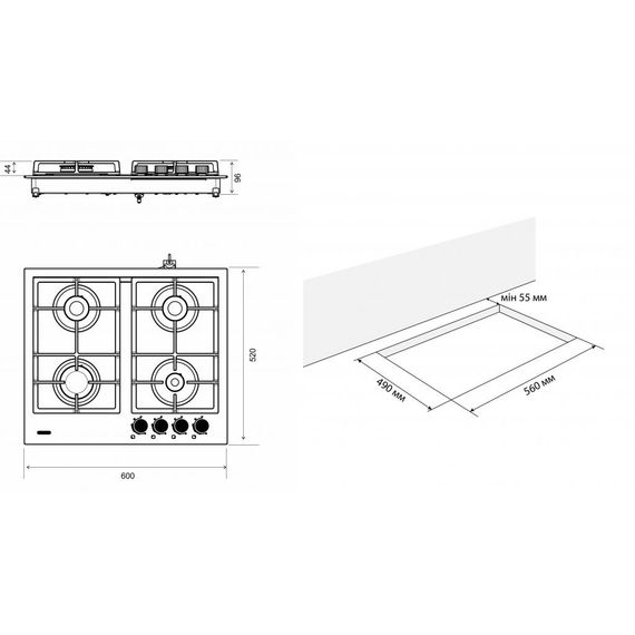 Варочная поверхность Eleyus INGA 60 WH CF | Зображення 9
