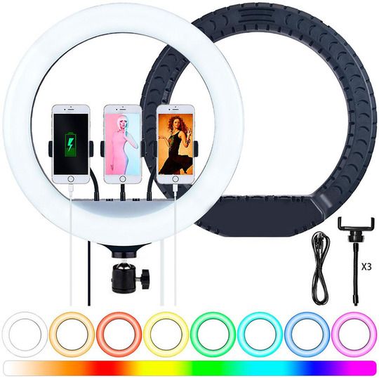 Кільцева LED RGB лампа для селфі 36 см XPRO (234560880_317)