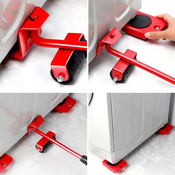 Набір для переміщення меблів 5в1, до 150 кг, MOVING HELPERS / Переносний підйомник для легкого траспортування / Домашній домкрат | Зображення 5