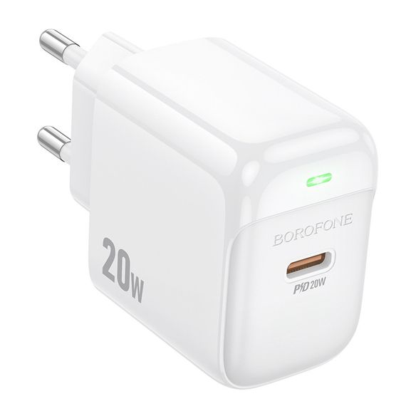 СЗУ BOROFONE BAS43A, 1xUSB-C, PD20W, White | Зображення 1