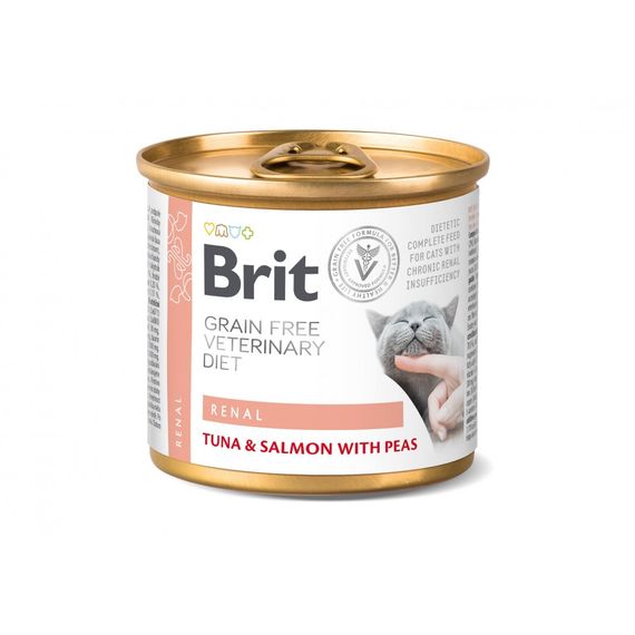 Вологий корм Brit Grain Free Veterinary Diets Renal для дорослих котів з хронічною нирковою недостатністю з тунцем лососем т | Зображення 2