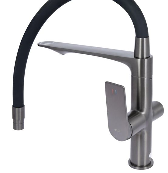 Змішувач для кухні Qtap Vlasta New з гнучким виливом з підключенням для питної води QTVLA364GMB45649 | Зображення 2