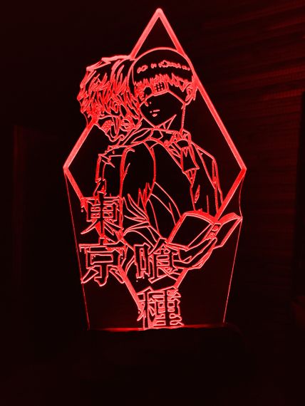 Акриловий світильник-нічник Кен Канекі 2 (Ken Kaneki) червоний tty-n000907