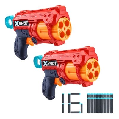 Игрушечное оружие Zuru X-Shot Red Быстрострельный бластер EXCEL FURY 4 2 PK (3 банка, 16 патронов) (36329R) | Зображення 1