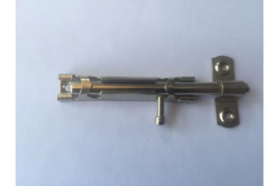 Дверной шпингалет 80 мм, никелированный, прочный и устойчивый к коррозии | Зображення 1