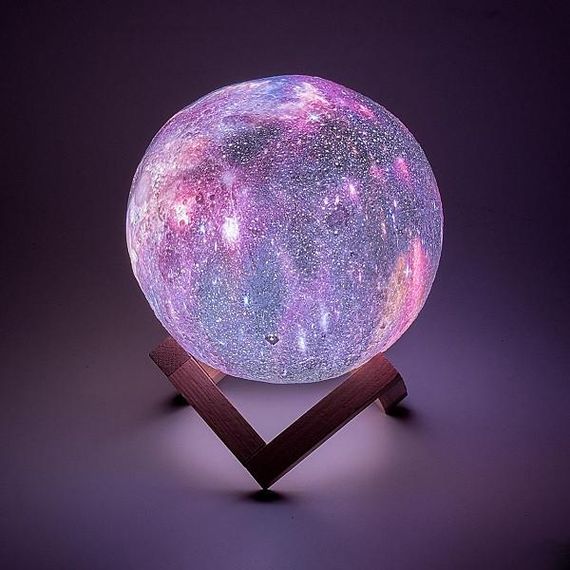 Настільний сенсорний світильник – нічник Місяць Magic 3D RGB Moon Light з пультом | Зображення 3