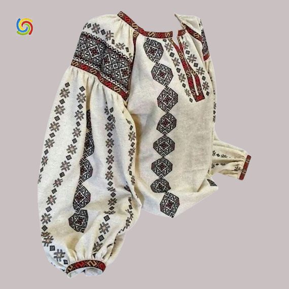 Рубашка Украинская вышиванка  55529597 цвет серый размер S/M