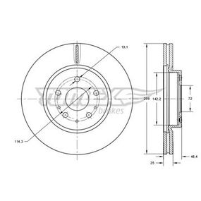 Диск гальмівний передній Mazda 6 07-13 (299x25), TX 73-22