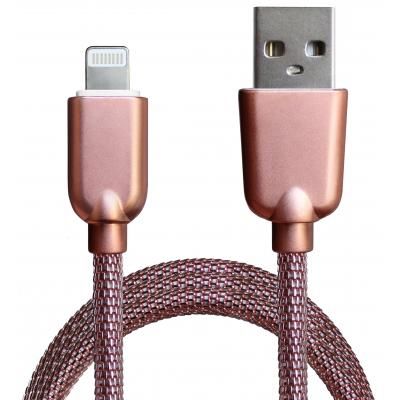 Дата кабель USB 2.0 AM to Lightning 1.0m 1.5A Rose Gold Grand-X (ML02RG) | Зображення 1