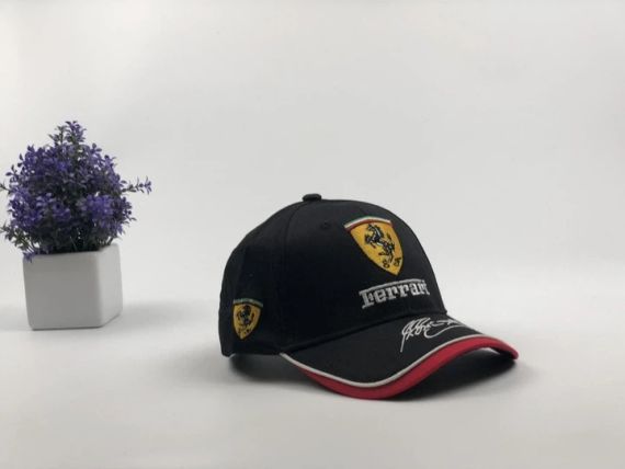 Кепка бейсболка чоловіча жіноча City-A Ferrari чорна | Регульований розмір | Стильна кепка з логотипом Ferrari | Унісекс | Зображення 6