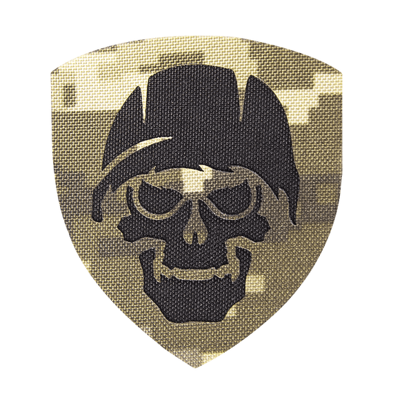 Шеврон Camotec Череп в касці (7*8) Піксель (9035)