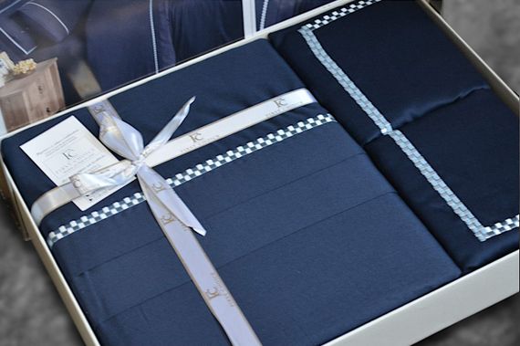 Постельное белье First Choice V.I.P Satin Moonlight 200 х 220 см Pierre Navy Blue | Зображення 3