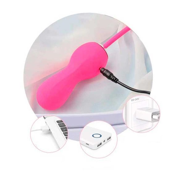 Вагинальные шарики с вибрацией Funny Egg розовый | Зображення 1