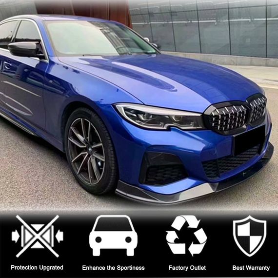 Накладка на передній бампер Lip AC-Style (для M-Sport 2018-2022, Карбон) для BMW 3 серія G20/21 2018- рр | Зображення 3