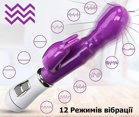 Вібратор-кролик для подвійної стимуляції (фіолетовий, живлення USB) | Зображення 2