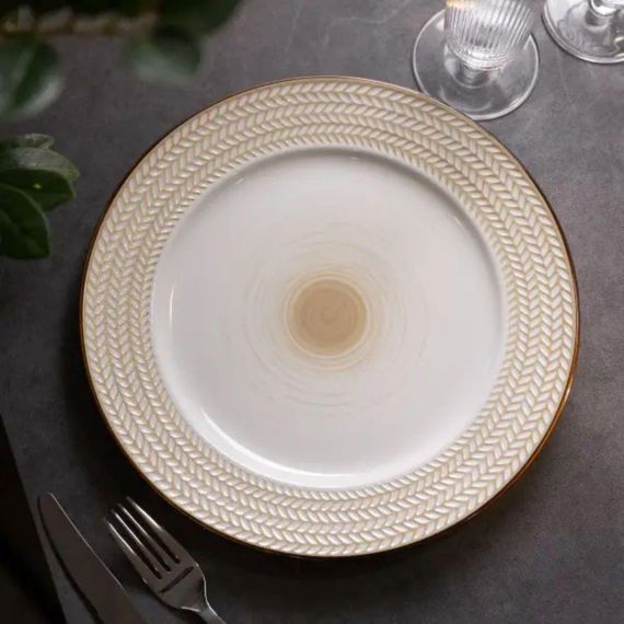 Тарілка сервірувальна 26 см плоска порцелянова HP23387 | Зображення 1