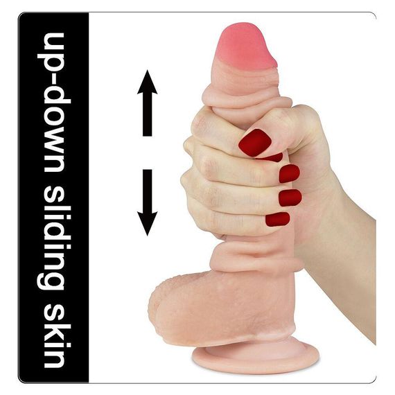 Фалоімітатор - Sliding-Skin Dual Layer Dong 7" Flesh Sex Aura | Зображення 2