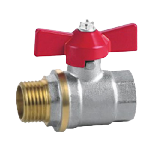Кран шаровий для води d20мм 3/4" метелик/гайка/штуцер FF Економ EuroAqua
