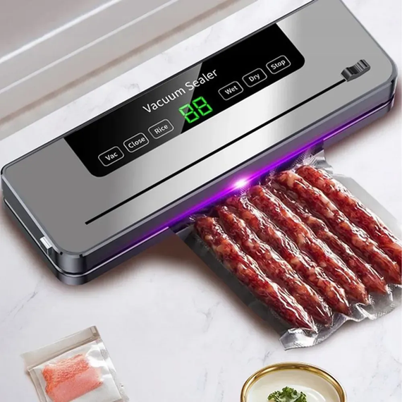 Вакуумний пакувальник для продуктів з LED-дисплеєм та різаком, FKJ-5100 / Побутовий вакууматор / Машинка для вакуумного пакування | Зображення 8