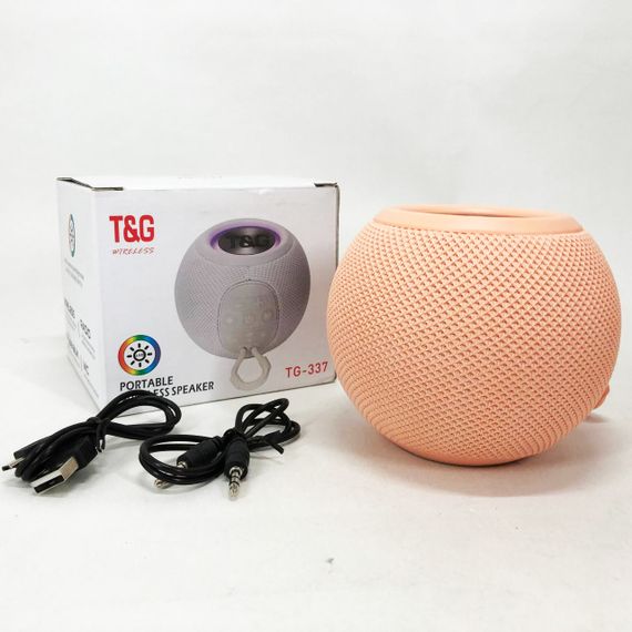 Бездротова потужна колонка TG337 з Bluetooth, RGB-підсвічуванням та радіо. Колір: рожевий | Зображення 1
