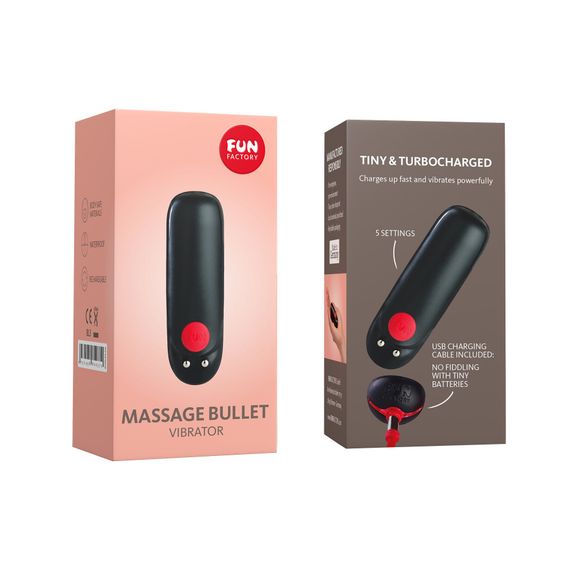 Віброкуля Fun Factory Massage BULLET, чорна, діаметр 2,5 см, 3 швидкості, 3 малюнки вібрації | Зображення 4