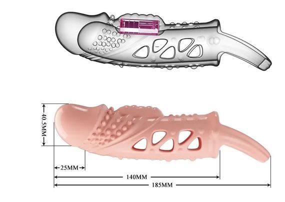 Подовжувальна насадка з вібростимуляцією (на 2,5 см) PRETTY LOVE — PENIS SLEEVE Cecelia Sex Aura | Зображення 8
