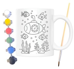 Набір для творчості кружка розмальовка Підводний човен 330 мл біла (КР0163)