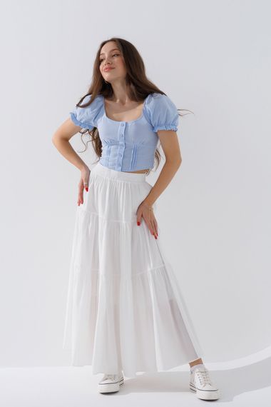 Спідниця однотонна жіноча 3301 One Size Білий shop (2000990509857) | Зображення 1