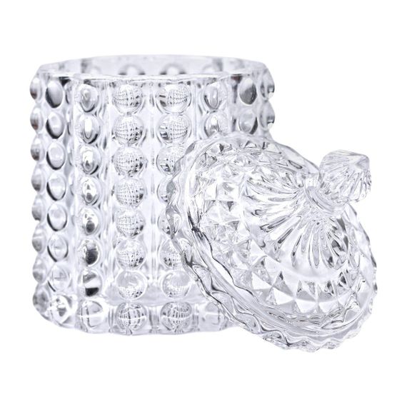 Цукерниця стеклянная з кришкою Ø7.5 см ваза цукорниця кругла HP-4-105 | Зображення 2