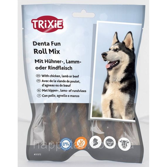 Ласощі Trixie Denta Fun Roll Mix with chicken, lamb or beef для собак Паличка для чищення зубів з куркою, ягням або яловичин