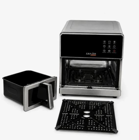 Аэрофритюрница Zepline ZP-00355 Silver Max Pro-3 сенсорная мультипечь Air Fryer 13 л 10 программ силиконовая форма 2200 Вт Черная | Зображення 4