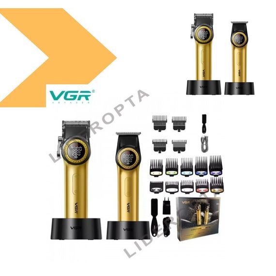 Комплект VGR 2 в 1 V-001 + V-977 Gold – акумуляторна машинка для стрижки clipper та триммер (46286-V-001&V-977 GOLD_3020) | Зображення 4
