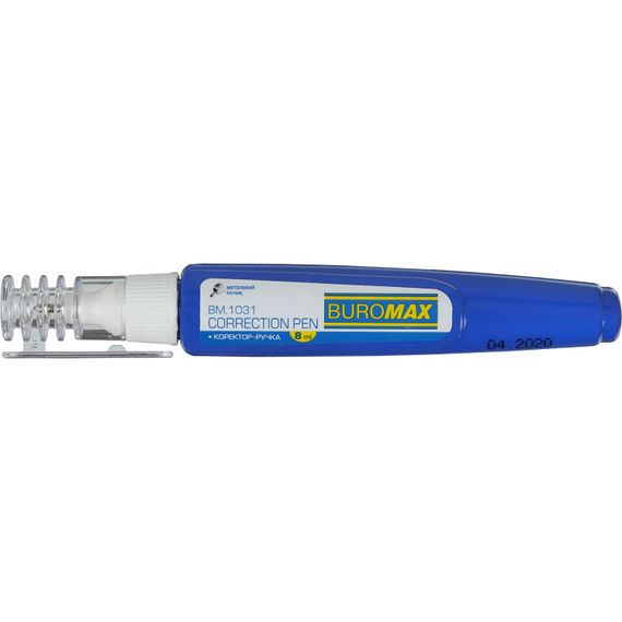 Коректор-ручка 8 мл BM.1031 BUROMAX, емульсійна основа, металевий наконечник (4823078958044)