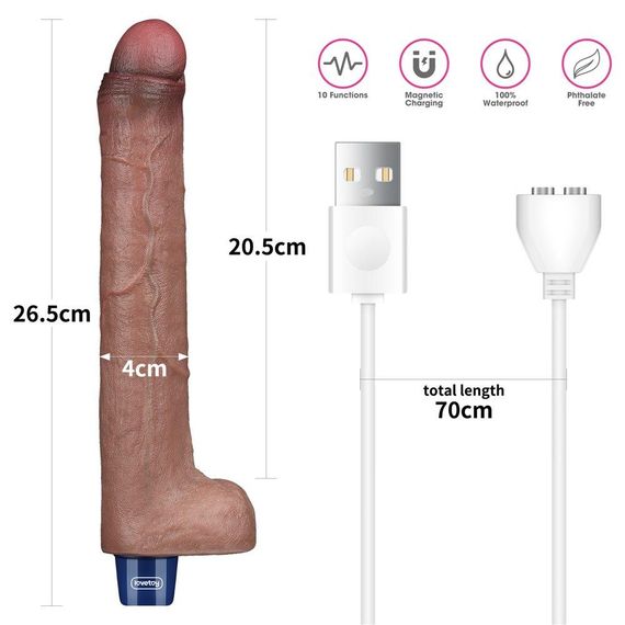 Вiбратор 10.5 REAL SOFTEE VIBRATING DILDO Sex Aura | Зображення 4