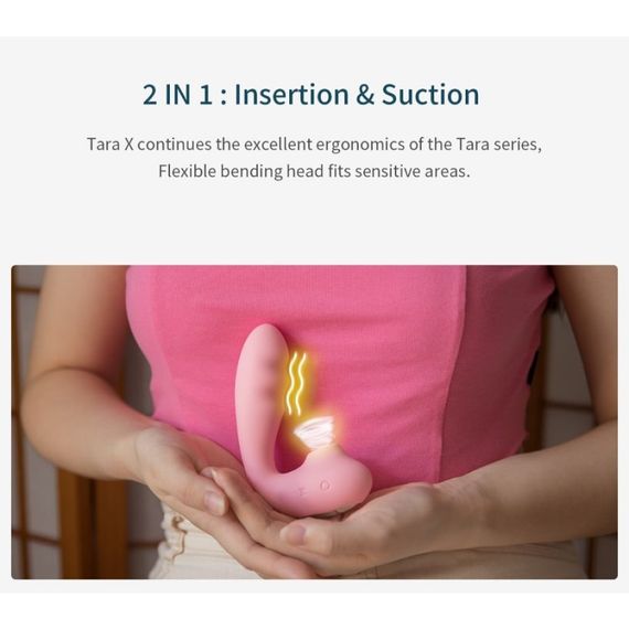 Вибратор вакуумный с двойной стимуляцией BeYourLover Tara X на пульте управления, розовый sexstyle | Зображення 7