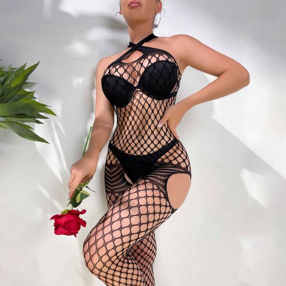 БодіСтокінг (Боді комбінезон Сітка) Babydoll 44 Чорний w291 | Зображення 5