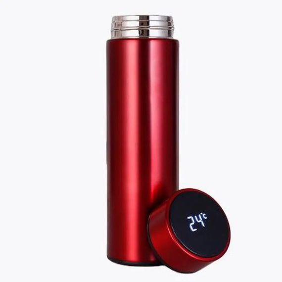 Термос UNIQUE UN-1006 500мл із датчиком температури, Термос із дисплеєм температури. Колір: червоний | Зображення 1