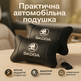 Подушки на кресло в авто Skoda Шкода, Подушка на подголовник в авто Подушка для голови OF-60