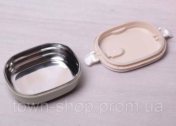 Ланч-бокс Kamille Food Box 700мл, 20х14.5х7.5см, бежевый с оливковым KM-2124 | Зображення 2