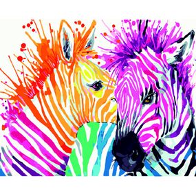 Картина по номерам ZiBi Радужные зебры 40*50 см ART Line (ZB.64256) - Топ Продаж!