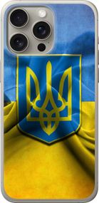 Чехол на iPhone 15 Pro Max Флаг и герб Украины 1 "375u-3098-17620"