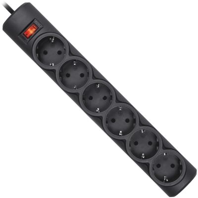Мережевий фільтр живлення Defender 153, 3 m, 6 роз, black (99495) (99495)