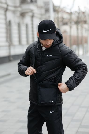 Комплект чоловічий: куртка Motion Nike чорна + штани "President" чорні. Барсетка у подарунок! (1728613757) | Зображення 4