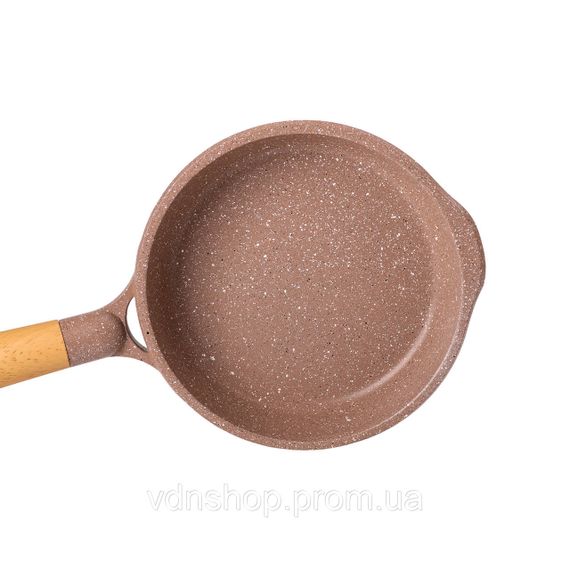 Мраморная алюминиевая сковорода с антипригарным покрытием 1 литр Ø 20 см кофейная MGC HP-4-421CO | Зображення 1