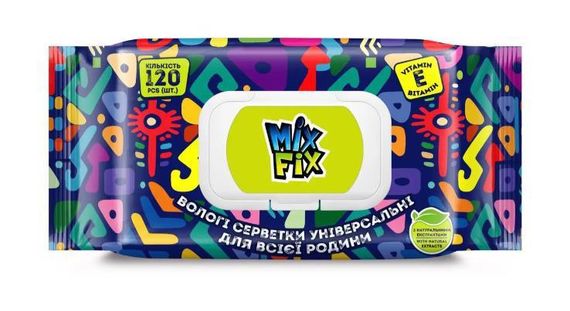 Вологі серветки "MIX FIX" універсальні 120 шт