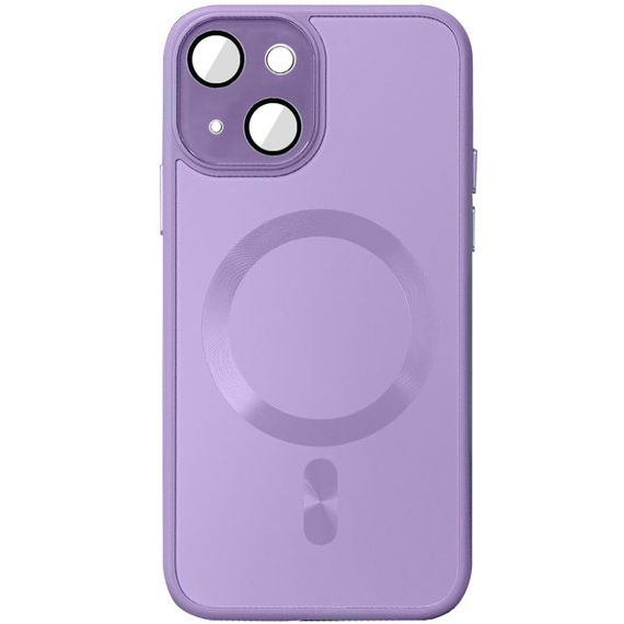 Чохол накладка TPU+Glass Sapphire Midnight with MagSafe для Apple iPhone 13, Бузковий / Lilac